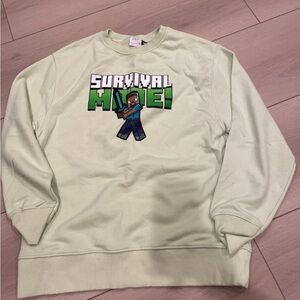 Zara Light Green Kids Sweater with Survival Mode Graphic